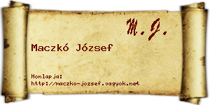 Maczkó József névjegykártya