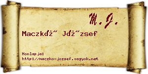 Maczkó József névjegykártya