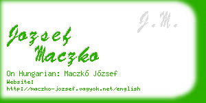 jozsef maczko business card